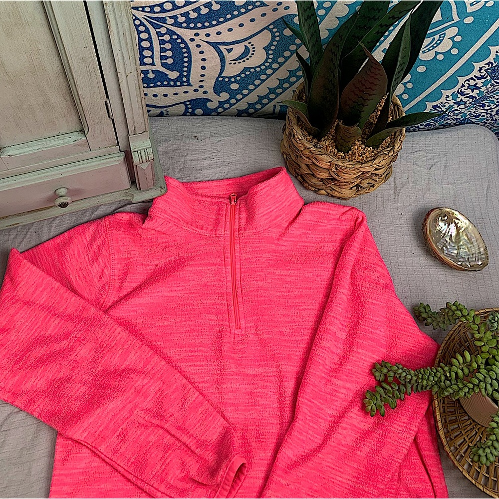 Xersion Girls 14 Athletic Pink Fleece Half Zip Hoodie